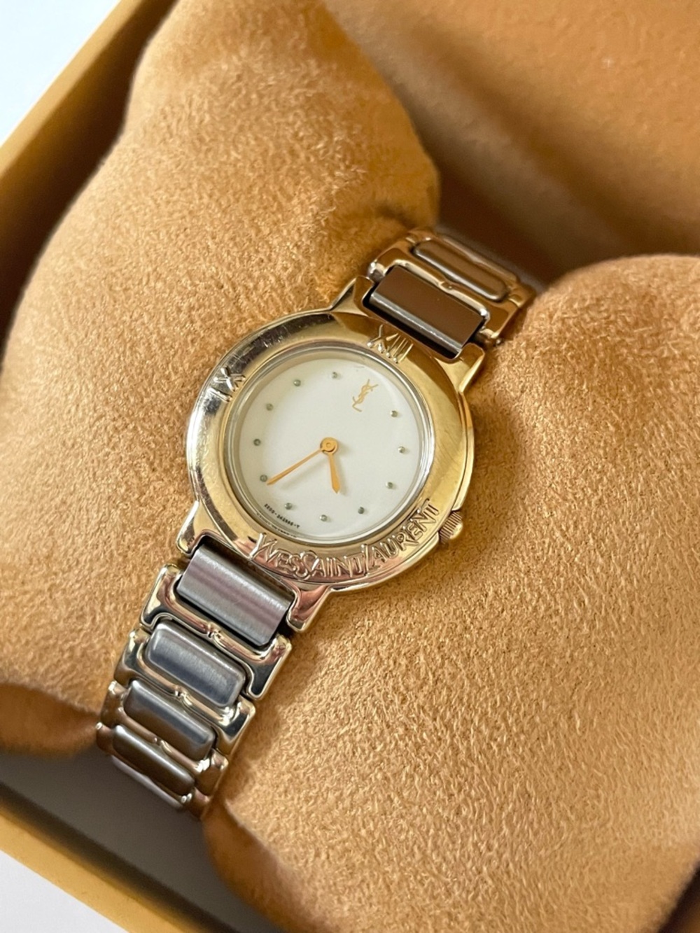 Yves Saint Laurent Two-Tone Gold and Silver Women's Bracelet Watch - Picture 11 of 17